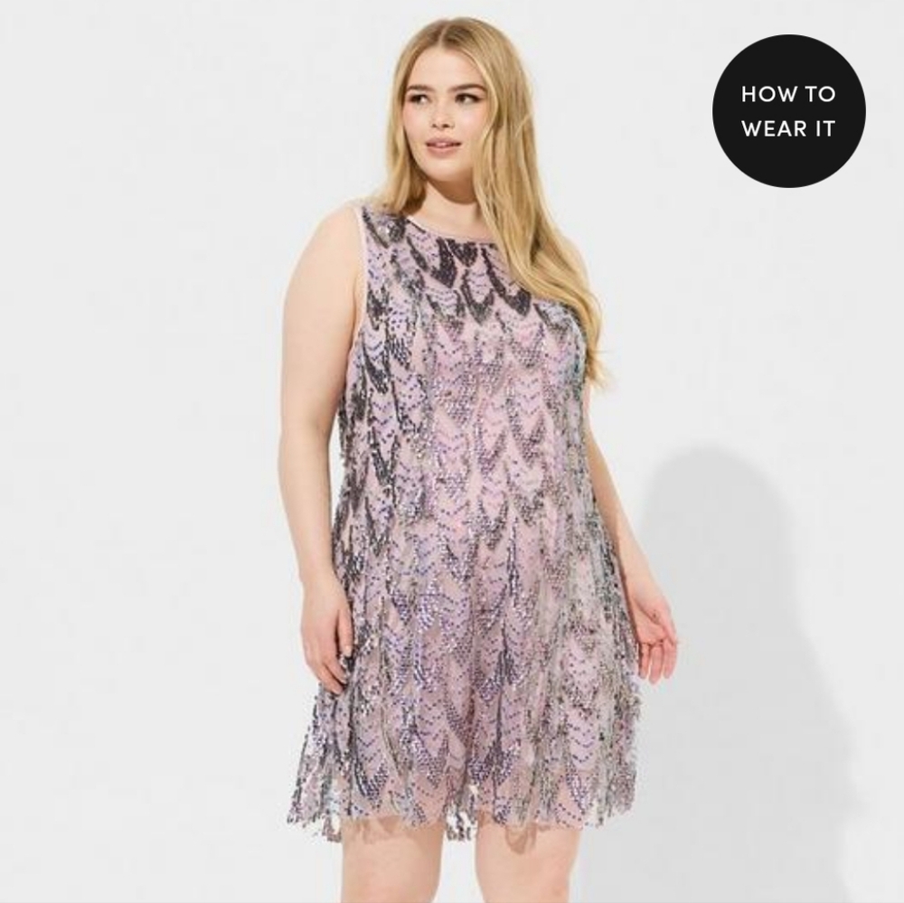 Torrid Mini Sequin Shift Dress New